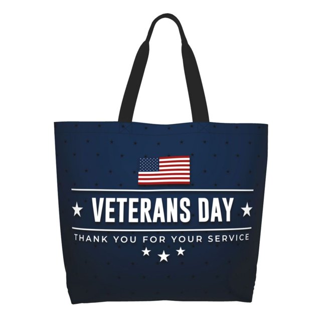 Easygdp Happy Veterans Day Tote Bags for Women,Women Travel Shoulder