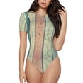 thumbnail image 1 of Easygdp Hardwood Women'S Waist-Cinching Short-Sleeved Onesie, Olastic Onesiet,Snaps At Bottom,Easy To Put On And Take Off - Small, 1 of 9