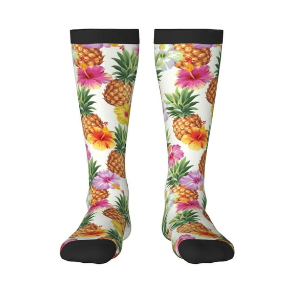 Easygdp Hawaiian Pineappl Fashionable Adult Sockings&Sports Sockings&Breathable Sockings, Non-Pilling,Contrasting Color Design
