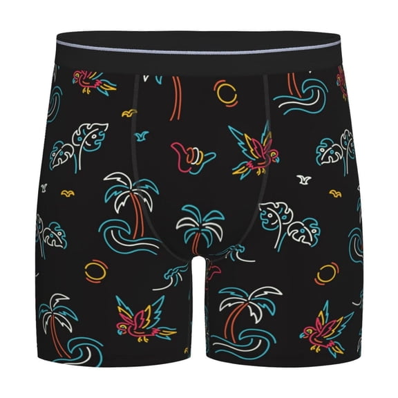 Easygdp Hawaiian Style Men's Boxer Briefs Men’s Underwear Boxer Briefs for Men