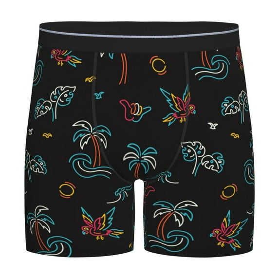 Easygdp Hawaiian Style Men's Boxer Briefs Men’s Underwear Boxer Briefs for Men