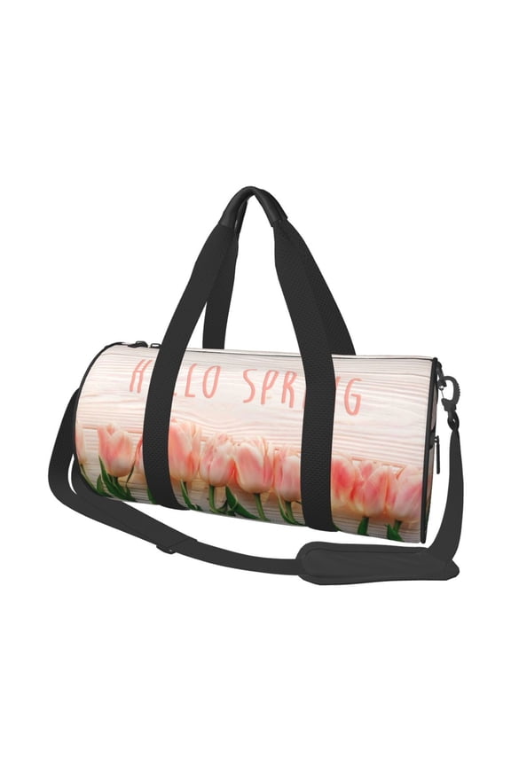 Hello Spring Travel Bag, Camping, Weekend, Carry On Overnight Duffel Bag with Shoulder Strap
