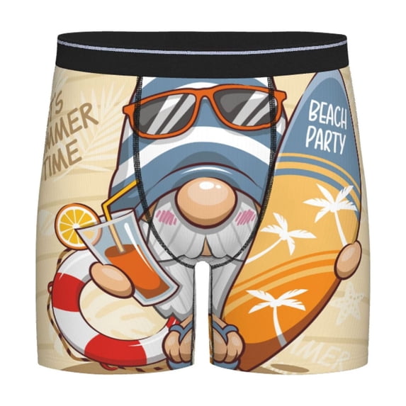 Easygdp Hello Summer Cute Gnome Men's Boxer Briefs Men’s Underwear Boxer Briefs for Men