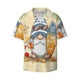 thumbnail image 1 of Easygdp Hello Summer Cute Gnome Men's Casual Short-sleeved Shirt with Pocket and Button Suitable for Beach Vacation Leisure - Small, 1 of 7
