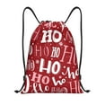 thumbnail image 1 of Easygdp Ho Pattern Funny Christmas Drawstring Backpack, Beach Sackpack, Travel Sackpack Lightweight for Sports, Gym, Travel, Swimming - Small, 1 of 9