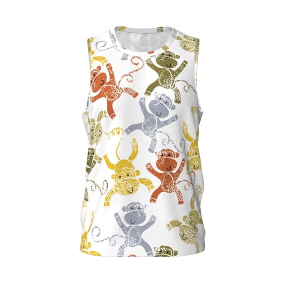 Easygdp Ho Pattern Funny Christmas Men's Mesh Basketball Jersey Quick Drying Sleeveless Shirts Fitted Muscle Tank Tops Sport Round Neck T-Shirt - 4X-Large