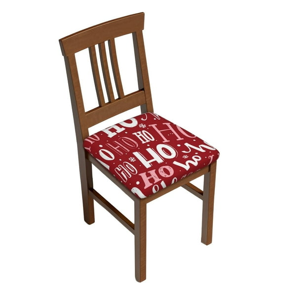 Easygdp Ho Pattern Funny Christmas Square Chair Cushion Cover Stretch Chair Seat Covers Removable Washable for Hotel, Bedroom, Office