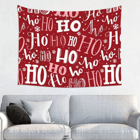 Easygdp Ho Pattern Funny Christmas Tapestrys Boutique Decor Wall Hanging for Living Room Bedroom Office Decor 29x37in