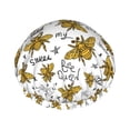 thumbnail image 1 of Easygdp Hohey Bee Golden2 Shower Caps for Women, Double Waterproof Layers Shower Cap, Quick Drying Bath Hair Cap Reusable, 1 of 9