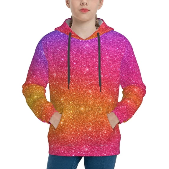 Easygdp Holiday Shiny Boys Hoodie Kids Sweatshirt Youth Pullover With Hood-Large