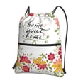thumbnail image 1 of Easygdp Home Sweet Home Floral Drawstring Backpack Gym Bag,Sport Gym Sackpack,Gym Sack with Side Pocket for Men Women, 1 of 6