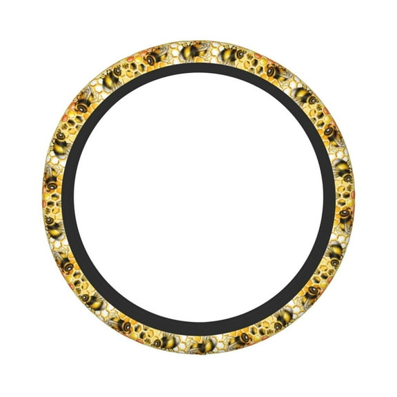 Easygdp Honey Bee Elastic Steering Wheel Cover, Auto Accessories, Fit Suvs, Vans,Cars, Trucks -15 inch