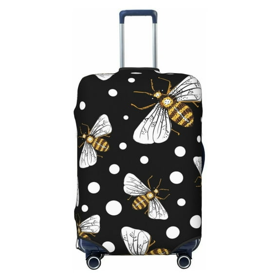 Easygdp Honey Bees at Night Print Elastic and Washable Suitcase Protective Cover with Hidden Zipper Fits 18-32 inch Luggage -X-Large