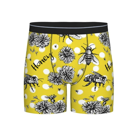 Easygdp Honeybee Men's Boxer Briefs Men’s Underwear Boxer Briefs for Men