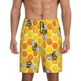 thumbnail image 1 of Easygdp Honeycombs Men's Short Pajama Pants, Sleep Shorts, Household Pants, Casual Pants with Pockets - Small, 1 of 9