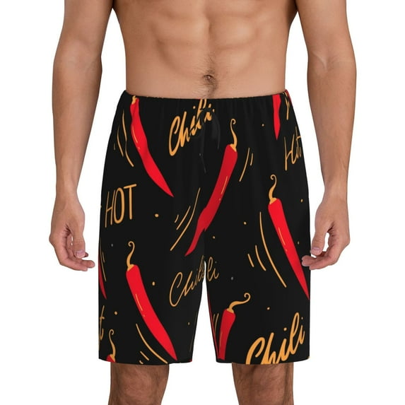 Easygdp Hot Chili Men's Short Pajama Pants, Sleep Shorts, Household Pants, Casual Pants with Pockets - 4X-Large