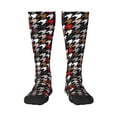thumbnail image 1 of Easygdp Houndstooth Green Red Fashionable Adult Sockings&Sports Sockings&Breathable Sockings, Non-Pilling,Contrasting Color Design, 1 of 9