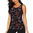thumbnail image 1 of Easygdp Humming Bird And Tropical Flowers Women's Workout Tank Top, Running Top, Hiking Shirt, Quick-Dry for Running, Yoga, Hiking - Large, 1 of 9