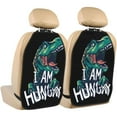 thumbnail image 1 of Easygdp Hungry Tyrannosaurus Car Kick Mat Seat Cover 2 Pcs Anti-Kick Pockets Storage Mat Back Seat Cover Car Seat Protector, 1 of 8