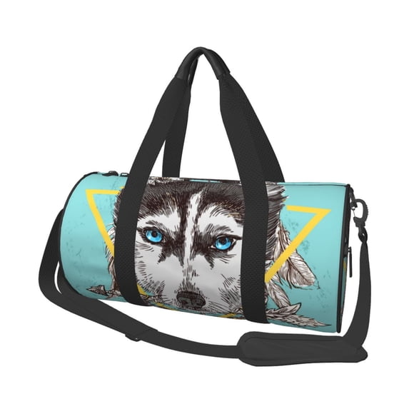 Easygdp Husky With Dreamcatcher Travel Duffle Bag,Carry on Bag Travel Bags Gym Bag Carry On Luggage Bags