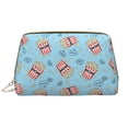 thumbnail image 1 of Easygdp I Am A Fan Popcorn Leather Makeup Bag Zipper Pouch Travel Cosmetic Organizer for Women and Girls, Make up Bag with Zipper, 1 of 8