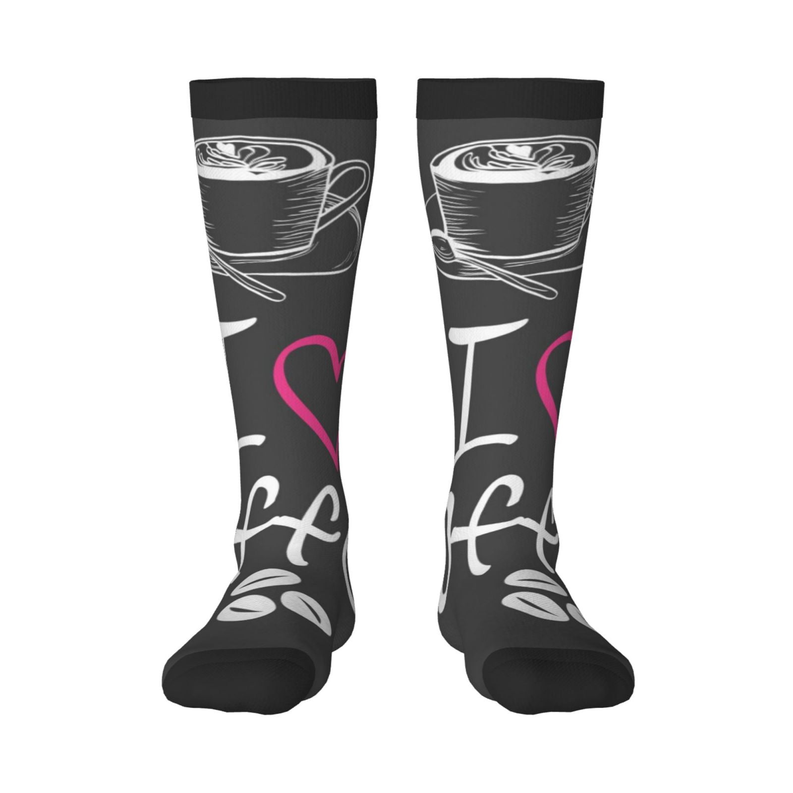 Easygdp I Love Coffee Soccer Socks Sport Knee High Socks Calf ...