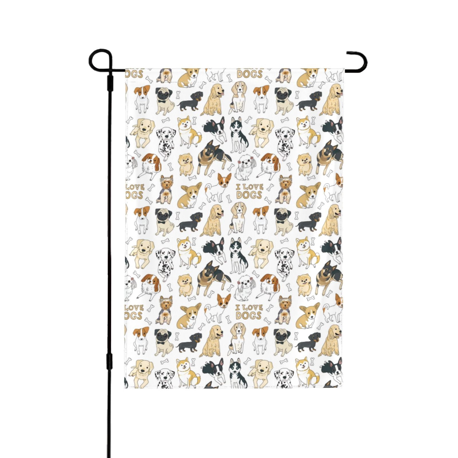 Easygdp I Love Dogs Garden Flag Yard Flag Welcome Flag, Double-Sided ...