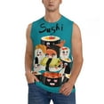 thumbnail image 1 of Easygdp I Love Sushi Men's Breathable Tank Tops Sleeveless Sporty T Shirts for Basketball, Mountaineering, Bodybuilding -XX-Large, 1 of 8