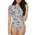 thumbnail image 1 of Easygdp I Love USA Women's One-Piece Swimsuit Slim Fit Crew Neck Bodysuit Athletic Swimwear with Concealed Buckle - Small, 1 of 9
