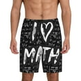 thumbnail image 1 of Easygdp I love Math Men's Short Pajama Pants, Sleep Shorts, Household Pants, Casual Pants with Pockets - Small, 1 of 9
