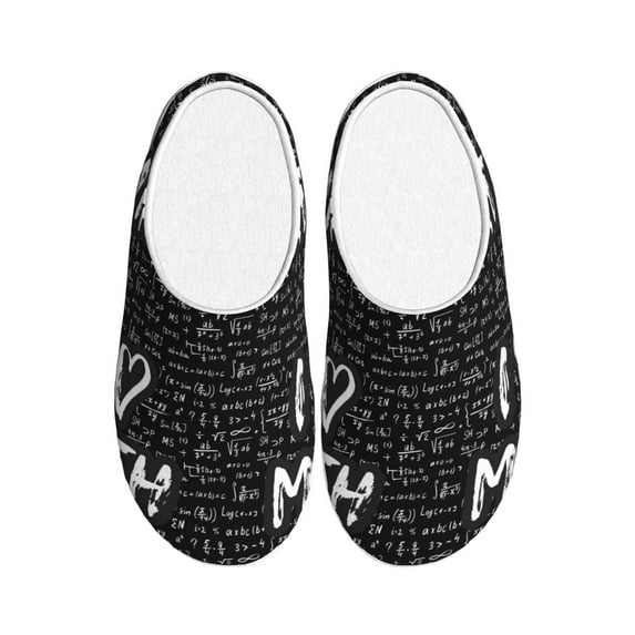 Easygdp I love Math Slippers for Women Mens Winter Warm Home Slippers Plush Slip on House Slippers for Indoor Outdoor Shoes-11