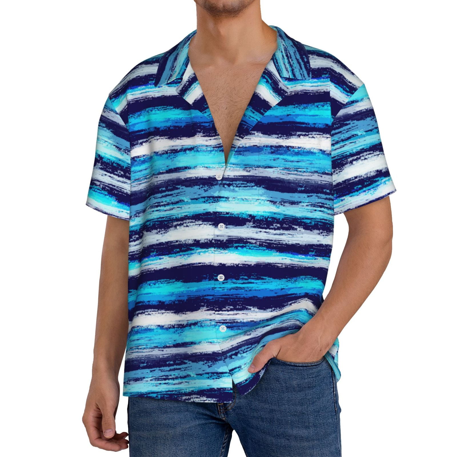 Blue And Purple Mexican Baja Men's Short Sleeve Shirt