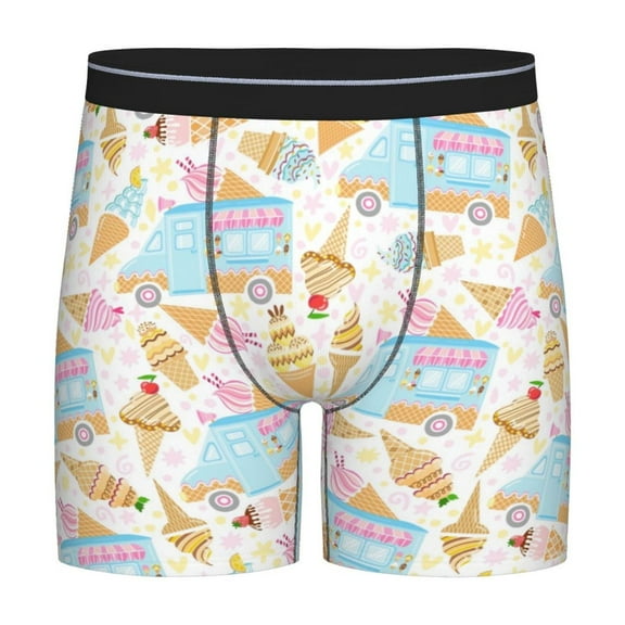 Easygdp Icecream Truck Men's Boxer Briefs Men’s Underwear Boxer Briefs for Men
