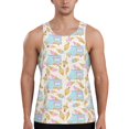 thumbnail image 1 of Easygdp Icecream Truck Men's Tank Top, Sleeveless Muscle T Shirts, Breathable, Quick-Dry, Loose for Gym, Running, Fitness - Large, 1 of 9