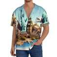 thumbnail image 1 of Easygdp Iconic Global Landmarks Mens Short Sleeve Button Down,Cuban Shirts for Men，Men's Casual Short-Sleeved Shirt-4X-Large, 1 of 5