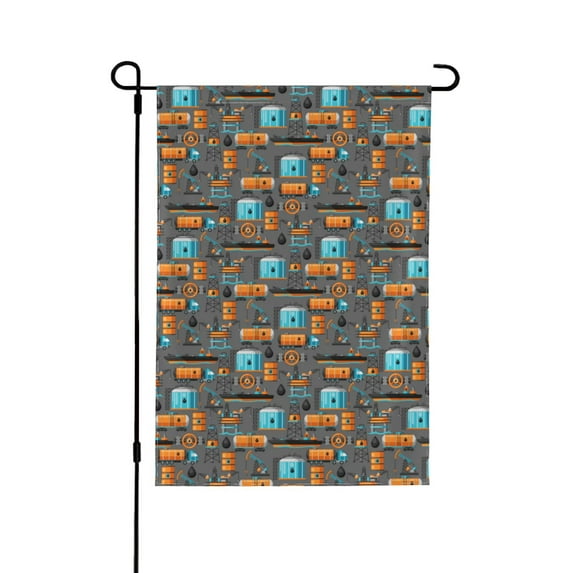 Easygdp Industrial Transportation Garden Flag Yard Flag Welcome Flag, Double-Sided, Weather Resistant for Outdoor Decor - 12.5"x18"