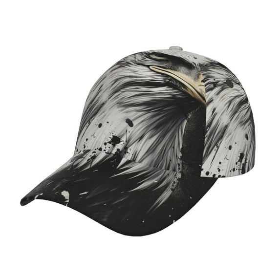 Easygdp Ink Style Bald Eagle Baseball Cap with Adjustable Buckle – Lightweight, Breathable, Sweat-Absorbent Hat for Outdoor Activities, Sports, and Casual Wear