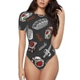 thumbnail image 1 of Easygdp Japanese Sushi Hashi Women's One-Piece Swimsuit Slim Fit Crew Neck Bodysuit Athletic Swimwear with Concealed Buckle - Medium, 1 of 9