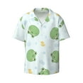 thumbnail image 1 of Easygdp Kawaii Frogs Men's Casual Short-sleeved Shirt with Pocket and Button Suitable for Beach Vacation Leisure - 3X-Large, 1 of 7