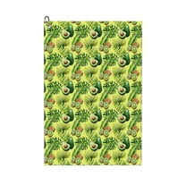 Easygdp Kiwi and Avocado Golf Towel 24x16in for Men and Women with Carabiner Clip for Easy Attachment