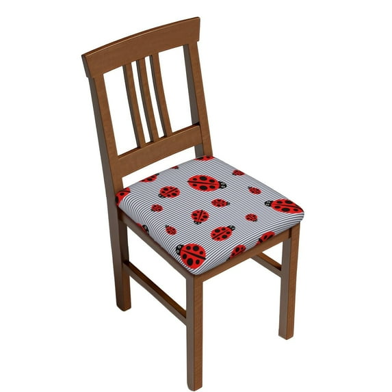 Easygdp Ladybug Square Chair Cushion Cover Stretch Chair Seat Covers Removable Washable for Hotel, Bedroom, Office-Four Pieces
