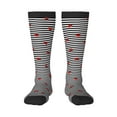 thumbnail image 1 of Easygdp Ladybugs On Black And White Striped Fashionable Adult Sockings&Sports Sockings&Breathable Sockings, Non-Pilling,Contrasting Color Design, 1 of 9