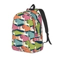 thumbnail image 1 of Easygdp Lantern Koi Fish Durable Canvas Laptop Backpack,Water-Resistant,Adjustable Shoulder Strap,Large Capacity,Lightweight,Fits 15-17in Laptops for School, Work, Travel-Small, 1 of 5