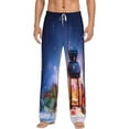 thumbnail image 1 of Easygdp Lantern On Snow With Christmas Men's Pajama Pant, Sleep Elastic Waistband Lounge Pants - XX-Large, 1 of 9