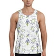 thumbnail image 1 of Easygdp Lavender Flowers Men's Tank Top, Sleeveless Muscle T Shirts, Breathable, Quick-Dry, Loose for Gym, Running, Fitness - Medium, 1 of 9