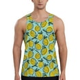 thumbnail image 1 of Easygdp Lemon Men's Tank Top, Sleeveless Muscle T Shirts, Breathable, Quick-Dry, Loose for Gym, Running, Fitness - 3X-Large, 1 of 9
