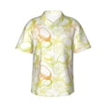 thumbnail image 1 of Easygdp Lemon Potatoes Men's Hawaiian Shirts Print Lapel Short Sleeve for Beach, vacation, party, casual occasions - Large, 1 of 9