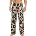 thumbnail image 1 of Easygdp Leopard Dots Men's Pajama Pant, Sleep Elastic Waistband Lounge Pants - Small, 1 of 9