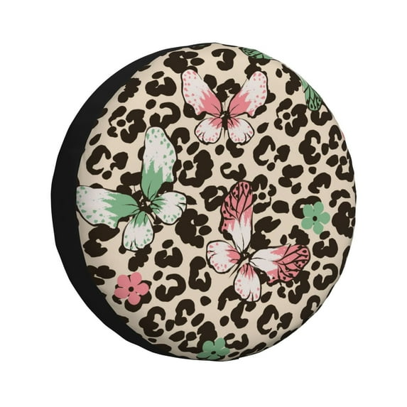 Easygdp Leopard Dots Wheel Sun Guard, Spare Tire Cover,Universal Trailer Suv Truck Camper Travel,Easy To Install And Remove -17 Inch