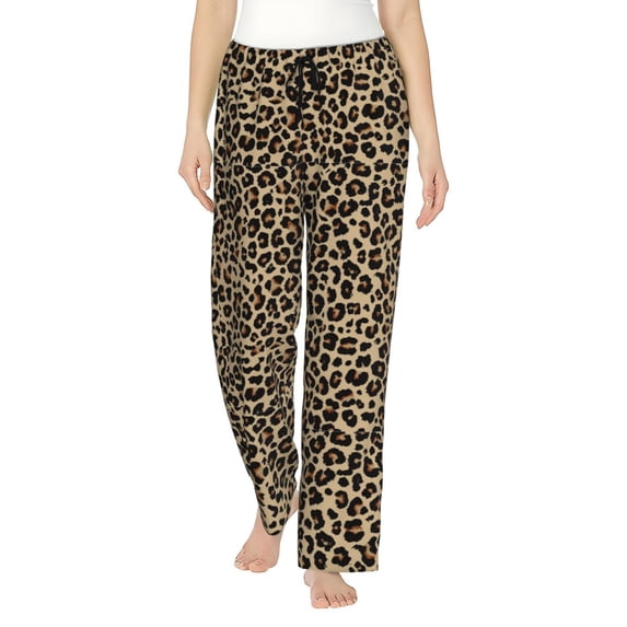 Easygdp Leopard Print-1 Women's Drawstring Pajama Pants | Lounge Joggers Sweatpants | Comfy Sleepwear | Yoga Pants-Small